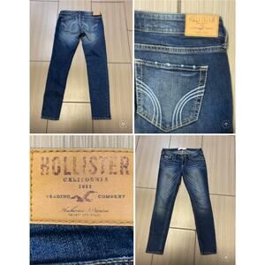 y2k grunge streetwear Hollister skinny jeans 3s 26x29 low rise darkwash stretch